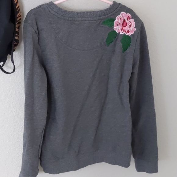 Girls Hudson size M Floral Sequin Sweatshirt - Picture 2 of 4